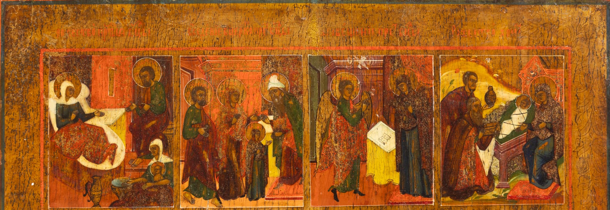 Ікона «Воскресіння (Зішестя до пекла)», з клеймами Дванадесятих свят — фото 3